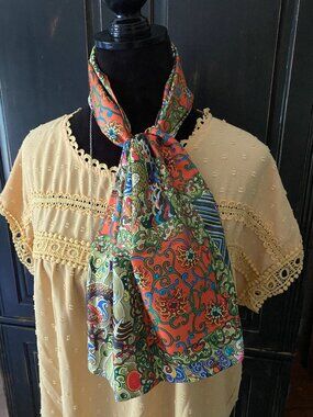 VINTAGE Dragon Design Silk Scarf